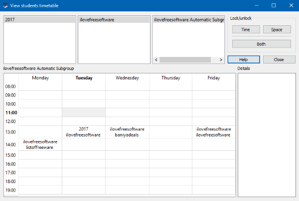 free timetabling software