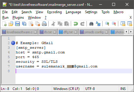 mail merger mail server settings