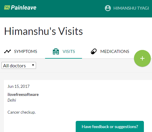 painleave- online medical history tracker