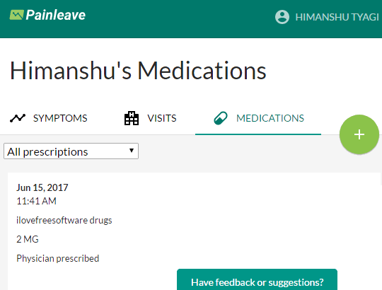 painleave- online medication tracker