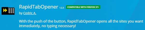 RapidTabOpener Firefox