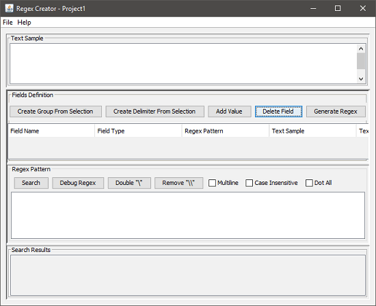 regex creator interface