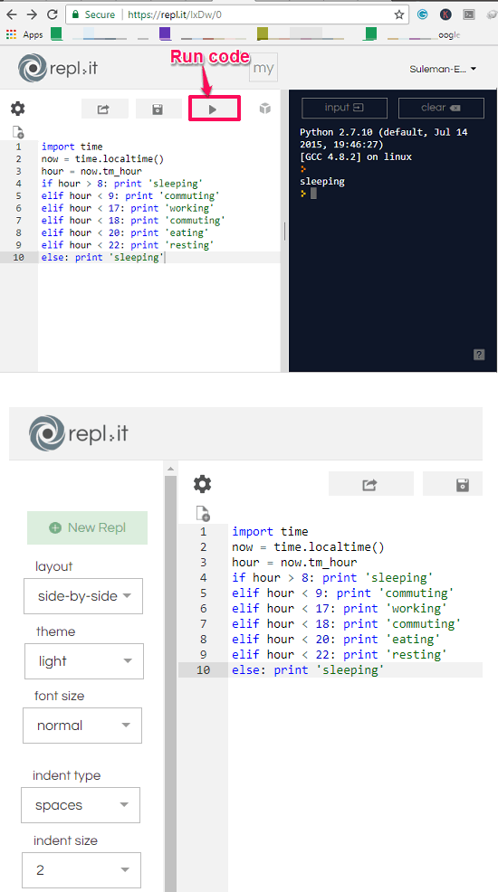 replit online python coding