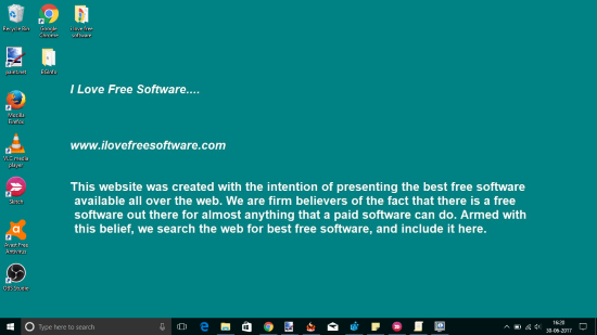set text as desktop background in windows 10