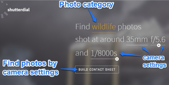 shutterdial- homepage- find images by camera settings