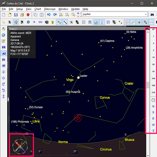 skychart direction chooser