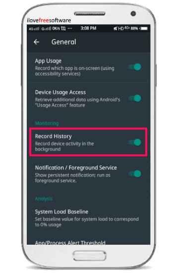 systempanel- enable app usage track