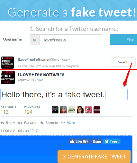 tweetfake- feet tweet generator