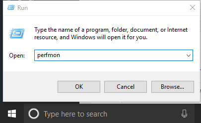 type perfmon in run box