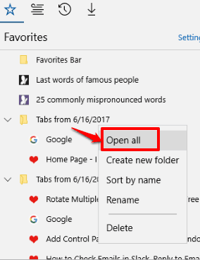 use open all option