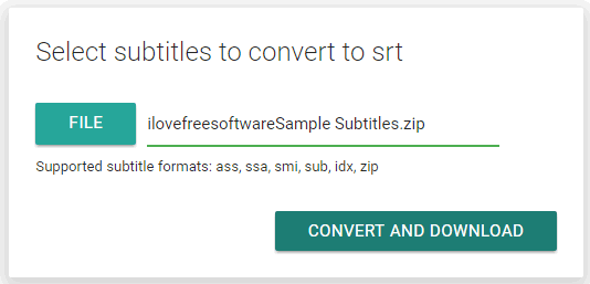 Convert Subtitles to Srt website