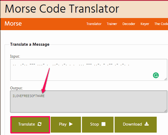 Morse Code Translator decrypt morse code