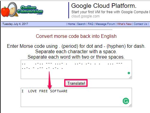 Onlineconversion morse code translator