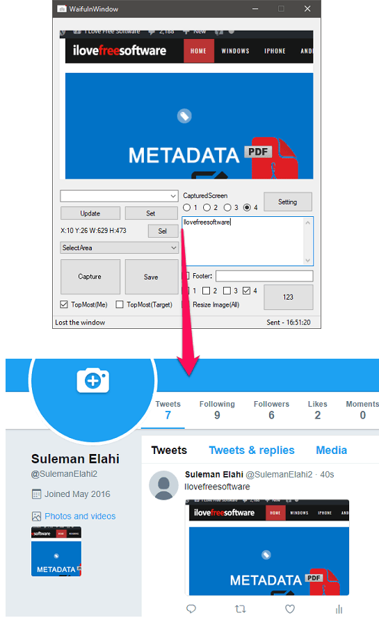 Screenshot Capture Software to Directly Post Screenshot to Twitter