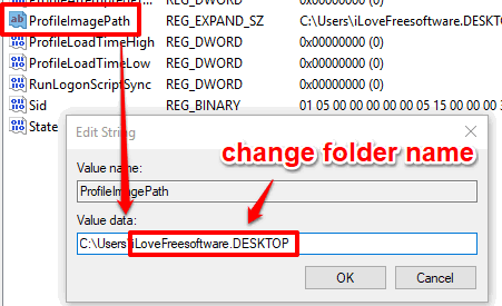 access profileimagepath and chnage user profile folder name