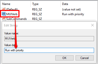 add run with priority in value data of MUIVerb