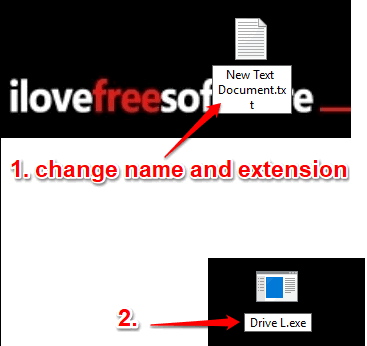change file extension from txt to exe