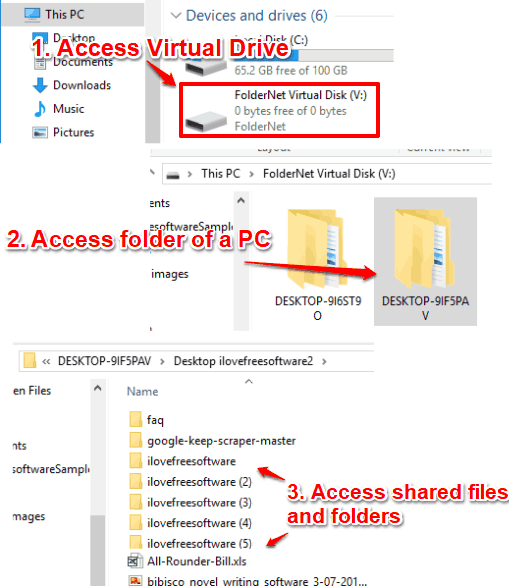 connect multiple pcs to share files on different networks