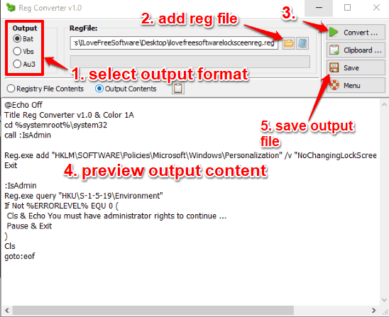 convert reg to bat or other supported format