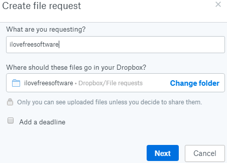 create file request