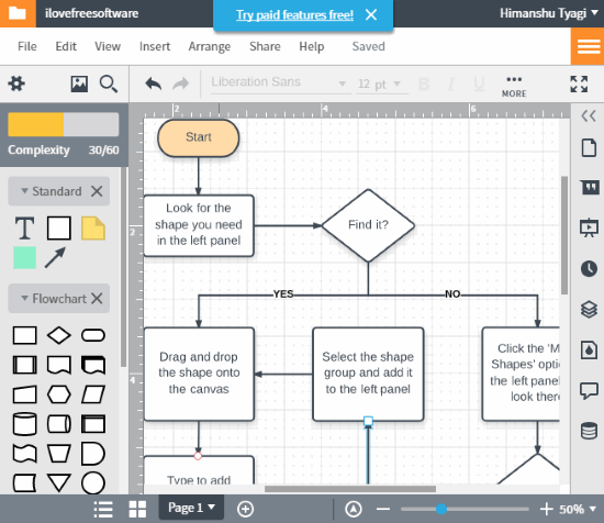 lucidchart- draw flow diagram online