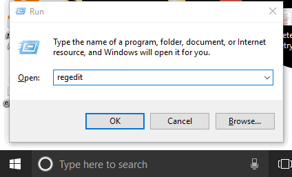 open registry editor