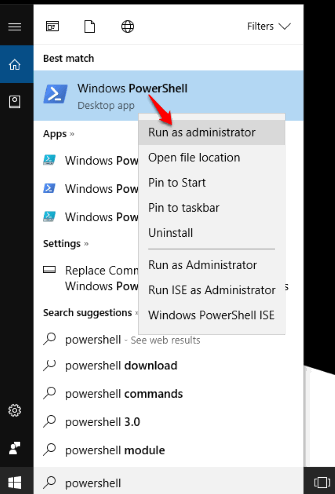 run windows powershell as administrator