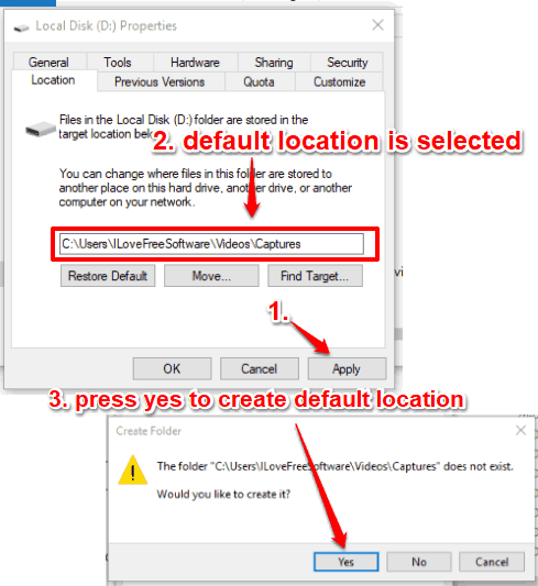 set default location