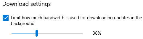 set how much bandwidth is used for downloading updates in windows 10