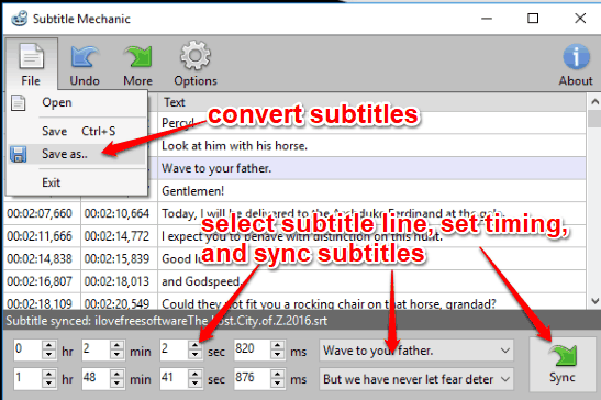 sync and convert subtitles
