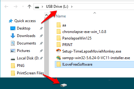 usb drive added to taskbar in windows 10