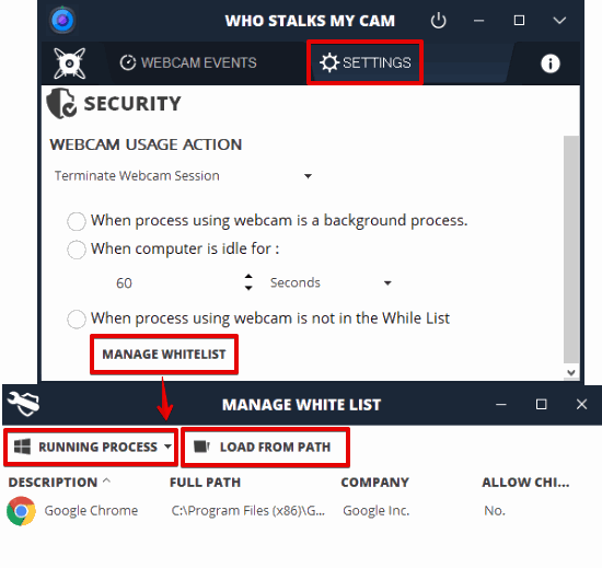 who stalks my webcam whitelist