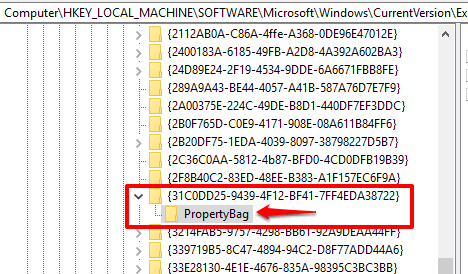access propertybag registry key of 3d objects folder
