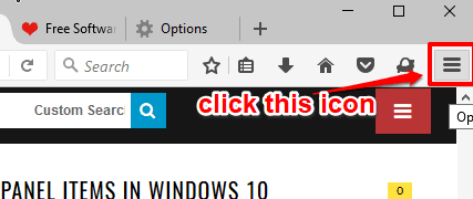 click menu icon