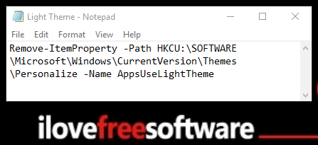 create light theme ps1 file