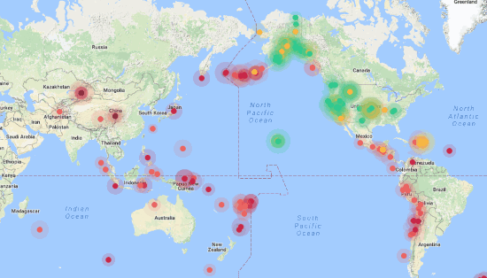 earthquake monitoring website