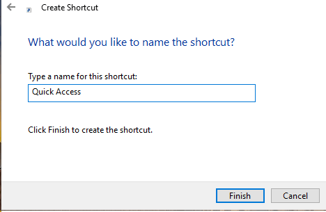 give a name to shortcut