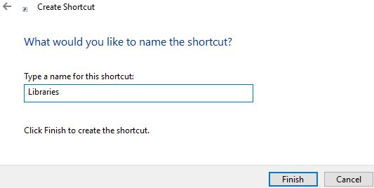 give name to shortcut