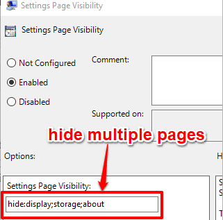 hide multiple pages