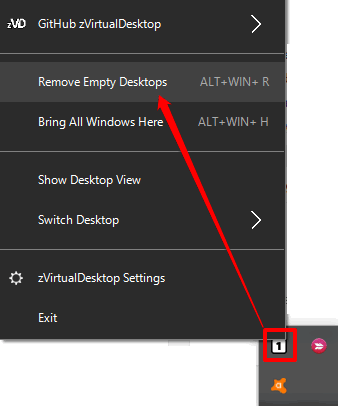 remove empty desktops