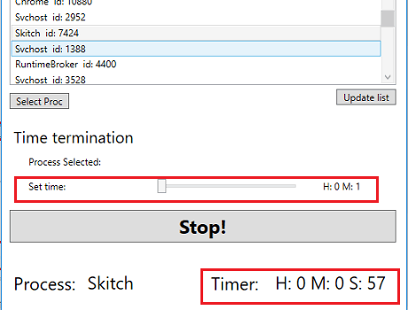 Ex-Terminate set time to end the process