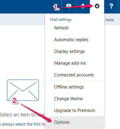 click settings and then options