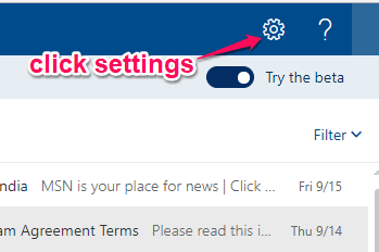 click settings button