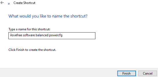 enter name to power plan shortcut