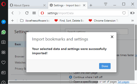 import bookmarks from edge browser to opera