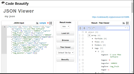 json viewer by code beautify