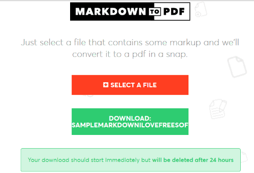 markdowntopdf website interface