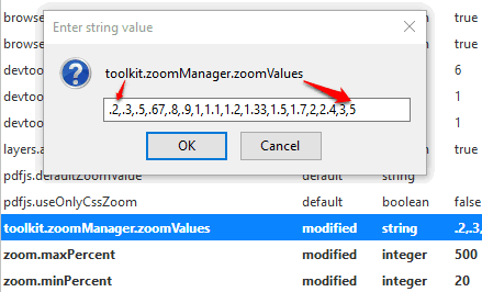 set string values in toolkit.zoomManager.zoomValues