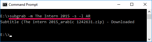 subgrab command line download movie subtitle in any language