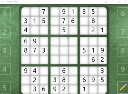 sudoku classic game board